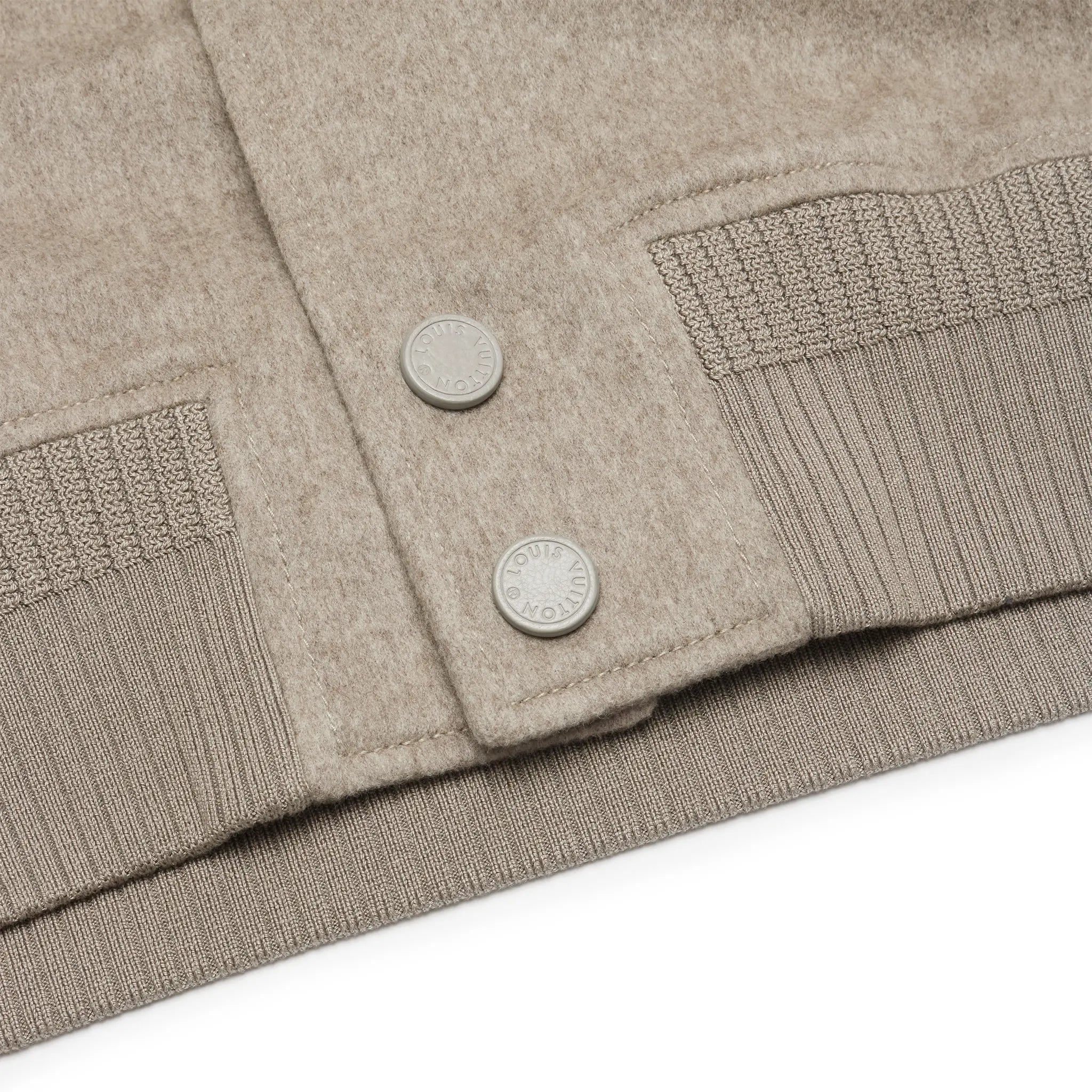 Bottom view of Louis Vuitton Wool Leather Beige Bomber Jacket